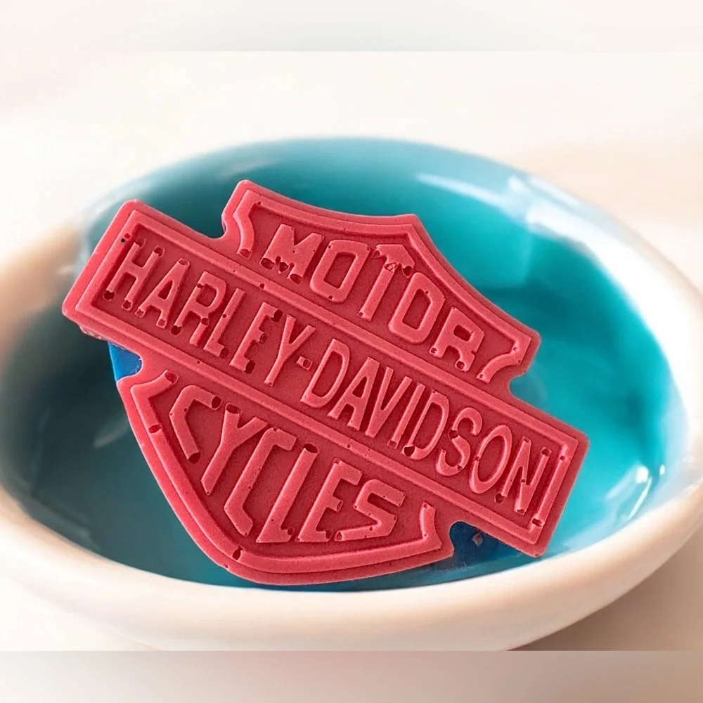 Pink hibiscus soap 5x3in 5oz HANDMADE Shea butter Harley Davidson
